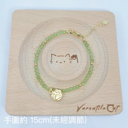 橄欖石貓吊飾手鏈