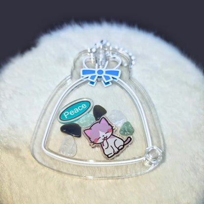 壓克力搖搖樂貓咪及天然水晶福袋掛飾盲袋😸