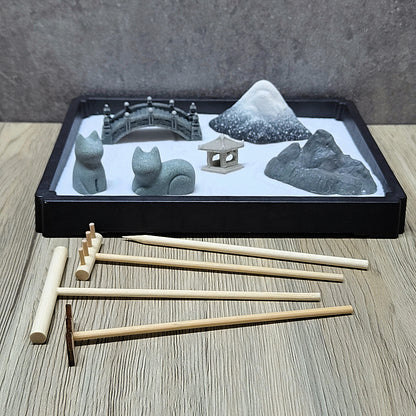 日式貓咪🐱桌面枯山水套裝⛰️