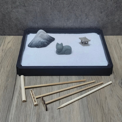 日式貓咪🐱桌面枯山水套裝⛰️