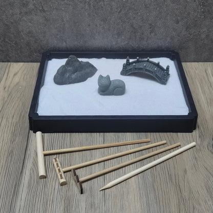 日式貓咪🐱桌面枯山水套裝⛰️