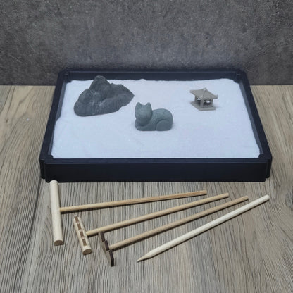 日式貓咪🐱桌面枯山水套裝⛰️