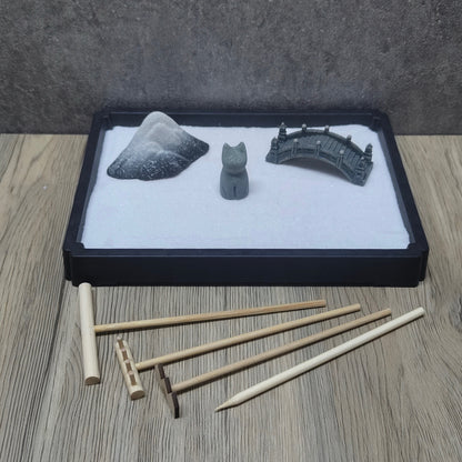 日式貓咪🐱桌面枯山水套裝⛰️