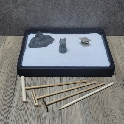 日式貓咪🐱桌面枯山水套裝⛰️