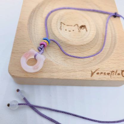 😸天然瑪惱貓咪平安扣頸繩