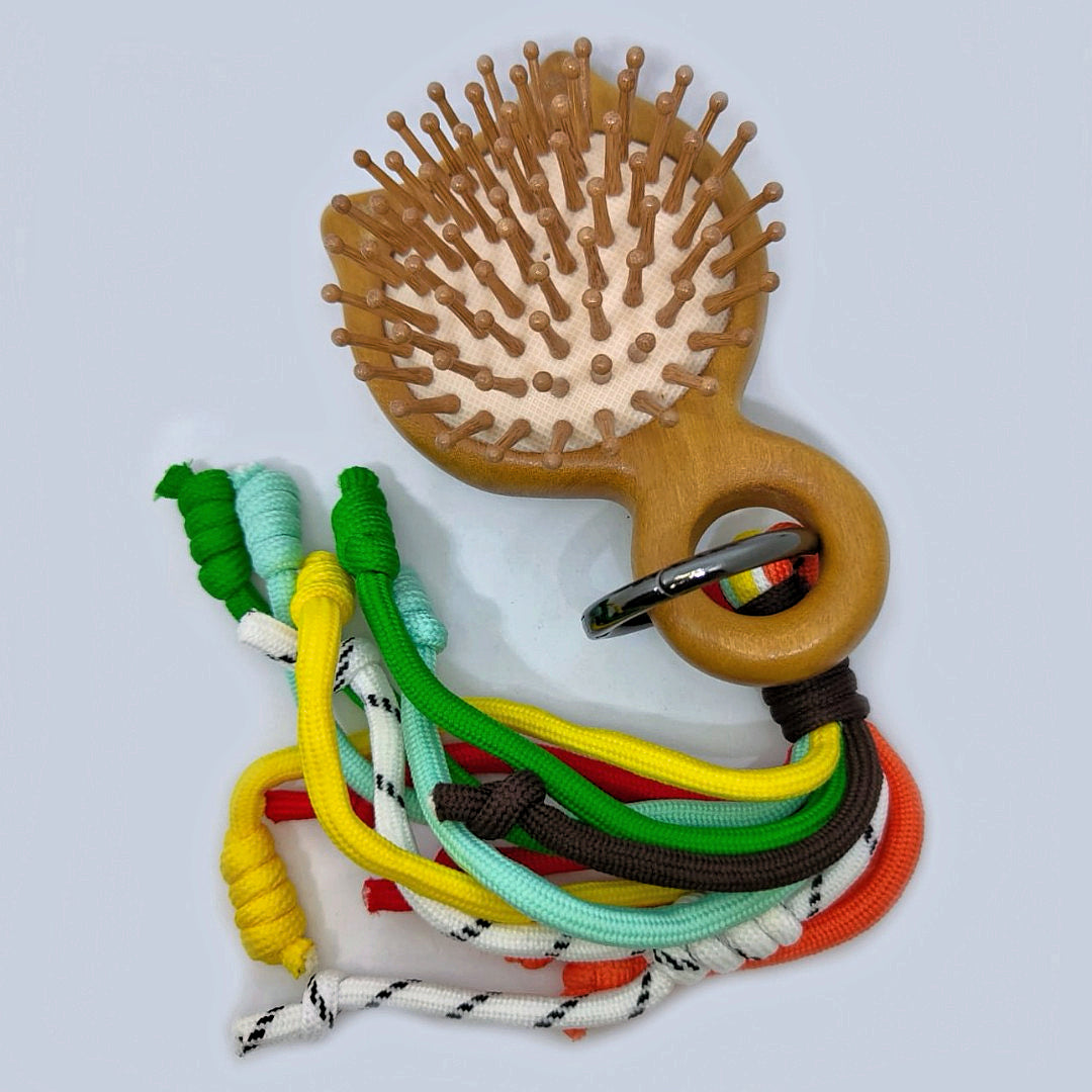 😸五彩吉祥掛件貓咪木質氣墊按摩梳💆