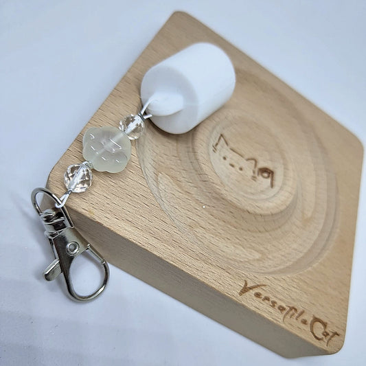 😽韓系便攜式硅膠唇膏帽貓掌水晶掛件💄